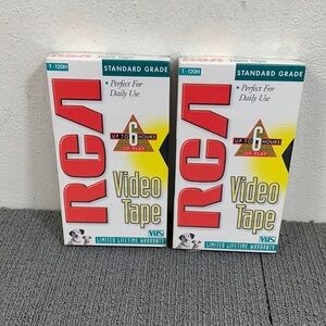 Lot of 2 RCA T-120H Standard Grade VHS Blank Video Tape 6 Hours New Sealed